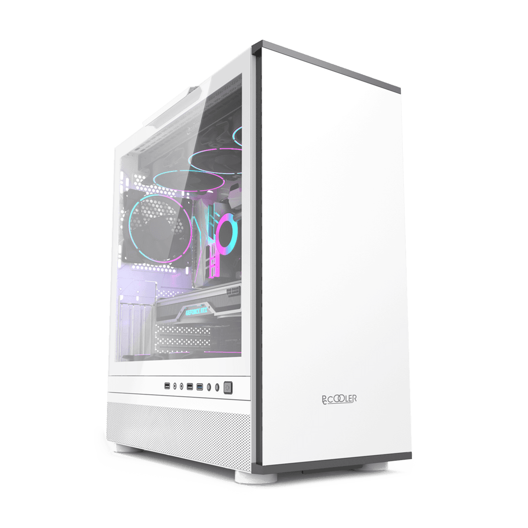 CARCASA PCCOOLER, Tower, ATX, fara sursa, sticla securizata, 1 ventilator inclus, alb, USB 3.2 gen 1 x 1, USB 2.0 x 2, mic, audio, "IE200W"