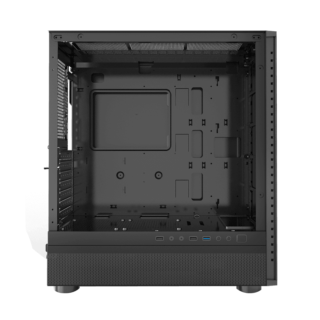 CARCASA PCCOOLER, Tower, ATX, fara sursa, sticla securizata, 1 ventilator inclus , negru, USB 3.2 gen 1 x 1, USB 2.0 x 2, mic, audio,"IE200"" — miniatură