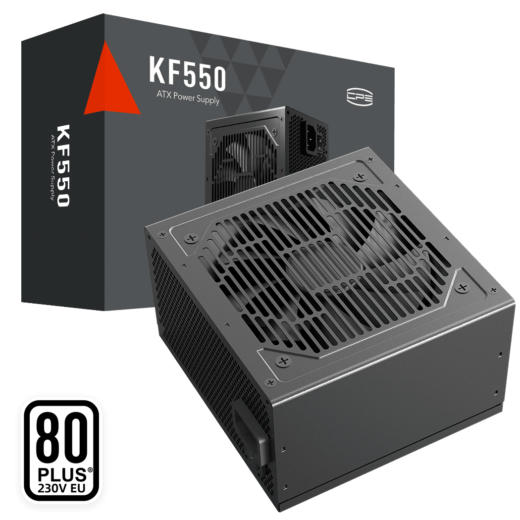 SURSA PCCOOLER, 550W, fan 120mm, certificare 80PLUS White, MB 20+4 pin x 1, CPU 4+4 pin x 2, PCI-E 6+2 pin x 2, SATA x 3, "KF550"