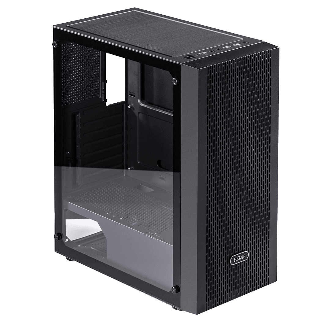 CARCASA PCCOOLER, Middle Tower, ATX, fara sursa, sticla securizata, 3 ventilatoare incluse, iluminare ARGB, negru, USB 3.2 gen 1 x 1, USB 2.0 x 2, mic, audio, "MA100 MESH" — miniatură