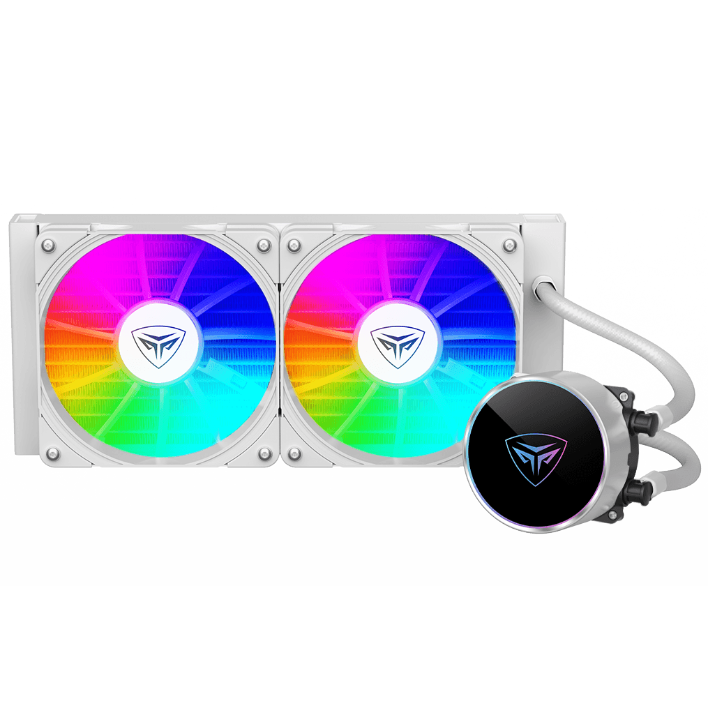 COOLER PCCOOLER, skt. universal, racire cu lichid, vent. 2x120mm, 400-1800RPM, "PD240S ARGB WH" — miniatură