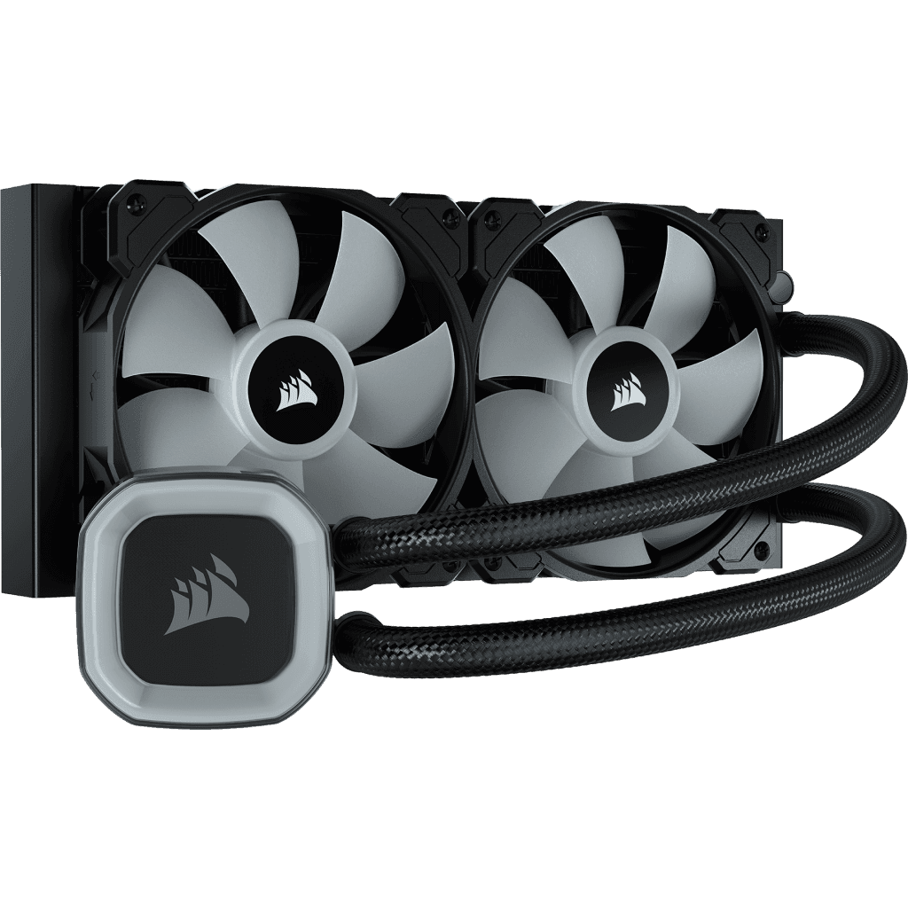 Cooler Corsair "H100 RGB", skt universal, racire cu lichid, ventilator 120 mm x 2, 1500 rpm, iluminat RGB, "CW-9060053-WW" — miniatură