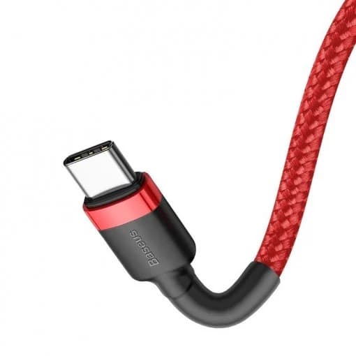 CABLU alimentare si date Baseus Cafule, Fast Charging Data Cable pt. smartphone, USB Type-C la USB Type-C 3A / 60W, braided, 2m, rosu "CATKLF-H09" - 6953156285224 — miniatură