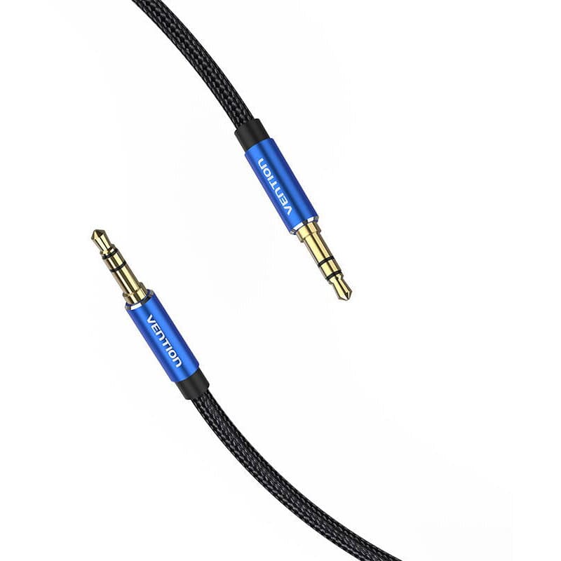 Cablu audio Vention, Jack 3.5mm (T) la Jack 3.5mm (T), 1m, conectori auriti, braided BBC, albastru, "BAWLF" - 6922794765962 — miniatură