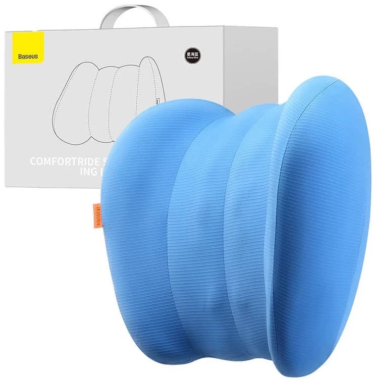 PERNA AUTO suport lombar Baseus ComfortRide, design ergonomic, efect de racire, dimensiune 395*263*115mm, albastru "C20036402311-01" - 6932172634704 — miniatură