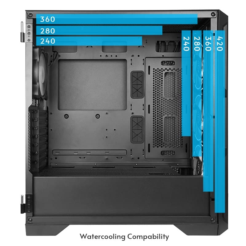 CARCASA Chieftec "APEX AIR", Tower, ATX, fara sursa, 3xfan, USB 3.2 gen 2 Type-Cx2, USB 3.2 gen 1x2, USB 2.0x1, audio,mic,PSU shroud,7 sloturi expansiune, ARGB,negru, "GA-01B-M-OP" — miniatură