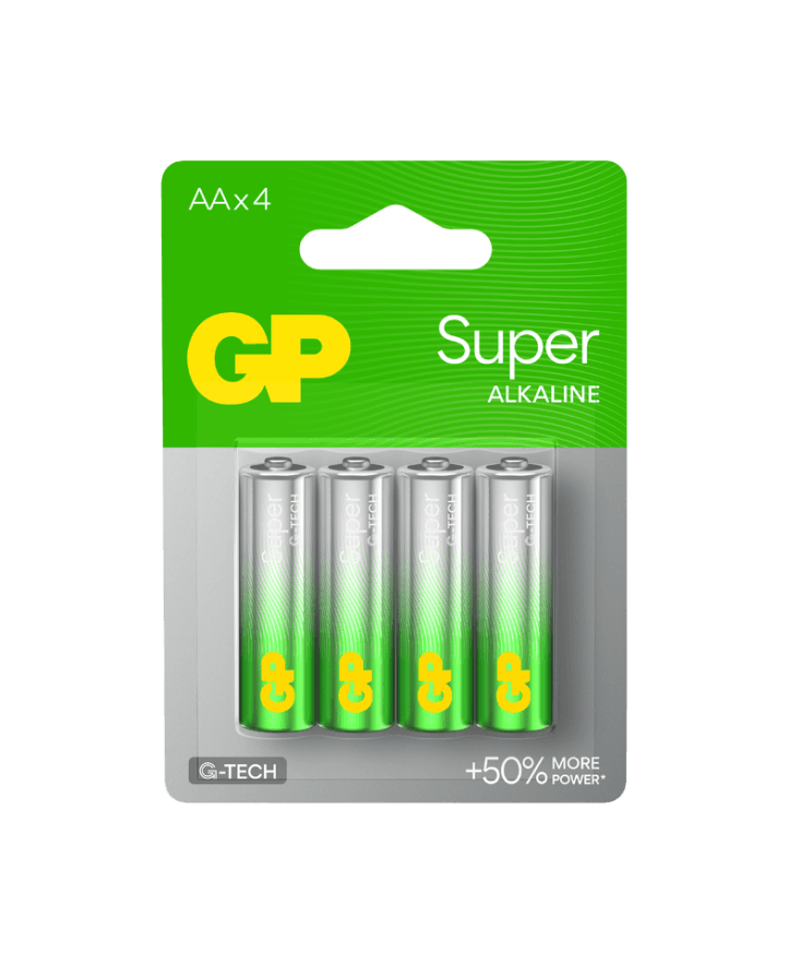 Baterie GP Batteries, Super Alcalina AA (LR6) 1.5V alcalina, blister 4 buc. "GP15AETA21-2GSB4" "GPPCA15AS598" 53874