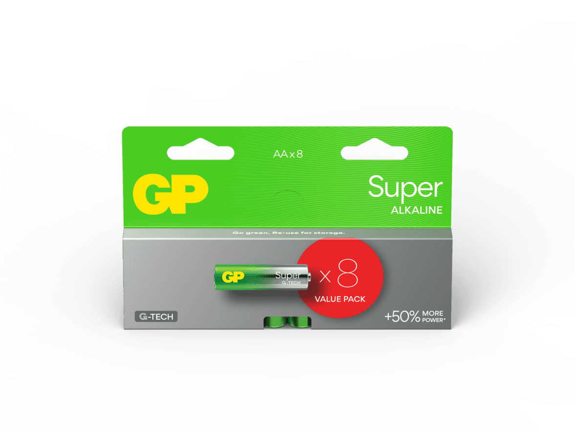 Baterie GP Batteries, Super Alcalina AA (LR6) 1.5V alcalina, blister 8 buc. "GP15AETA21-2GVPSBV8" "GPPCA15AS610"