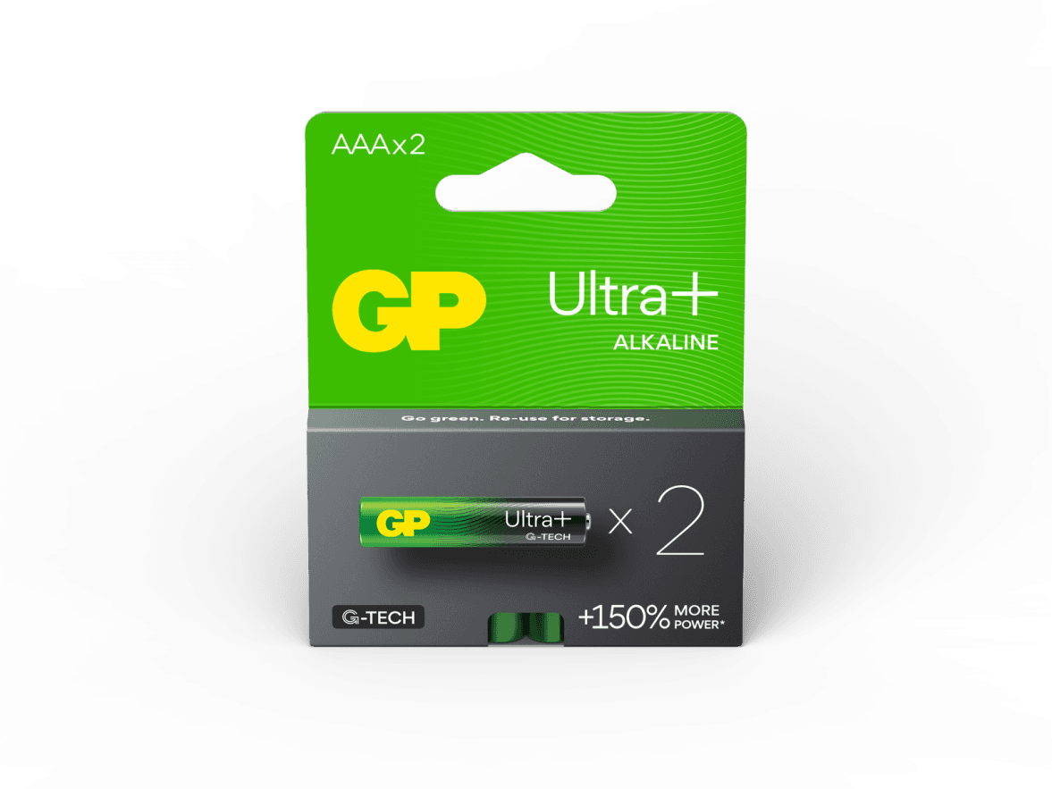 Baterie GP Batteries, Ultra+ Alcalina AAA (LR03) 1.5V alcalina, blister 2 buc. "GP24AUPETA21-2GSB2" "GPPCA24UP170"
