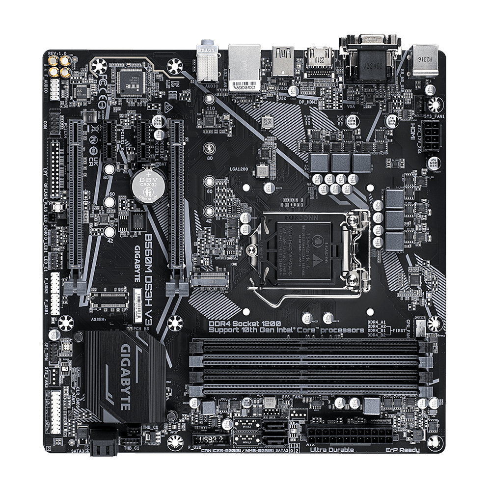 PLACI de BAZA Gigabyte Placa de baza GIGABYTE B560M DS3H V3, LGA1200, DDR4, mATX "B560M DS3H V3" — miniatură