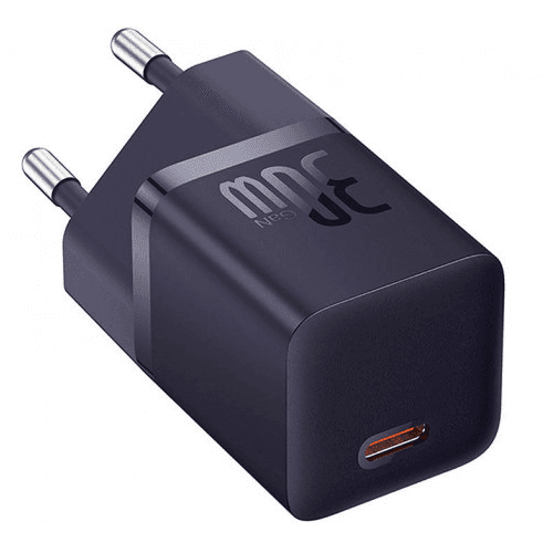 INCARCATOR retea Baseus Mini, GaN5 Fast Charger 30W, 1 x USB Type-C 5V/3A, mov "CCGN070705" - 6932172624460 — miniatură