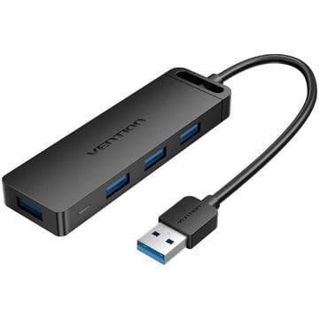 HUB USB Vention, porturi: 4 x USB 3.2 gen 1, micro USB (M), conectare prin USB 3.2 gen 1, rata transfer 5 Gbps, ABS, cablu 0.15m negru, "CHLBB" - 6922794746626