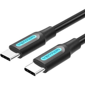 Cablu USB Vention, USB Type-C (T) la USB Type-C (T), 0.5m rata transfer 480 Mbps, invelis PVC, negru, "COSBD" - 6922794749436
