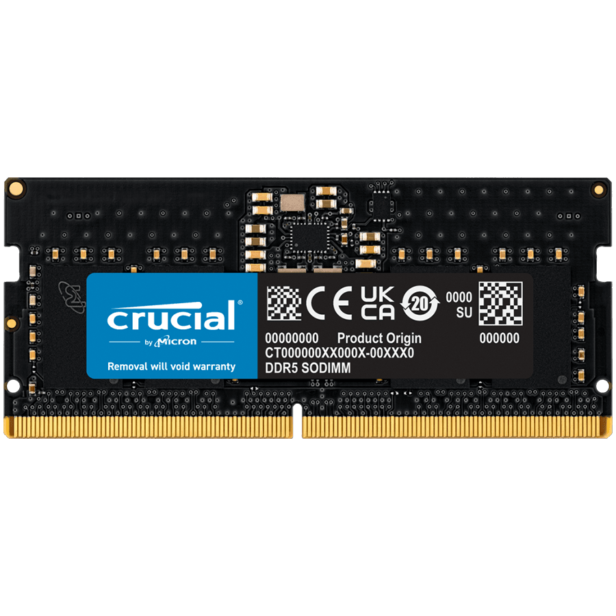 SODIMM Crucial 8GB DDR5-4800 SODIMM CL40 (16Gbit), EAN: 649528906519 "CT8G48C40S5"