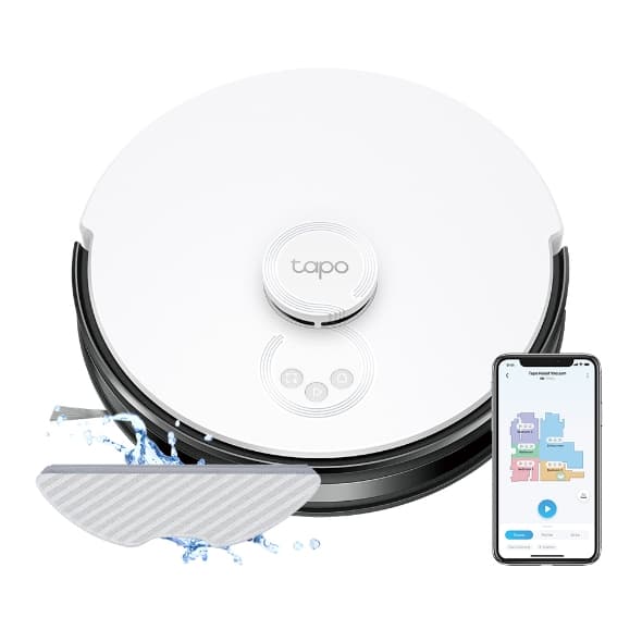 ASPIRATOR TP-Link, mop si navigare LiDAR, putere 4200Pa, autonomie 5 ore, control vocal si aplicatie, alb "Tapo RV30" — miniatură