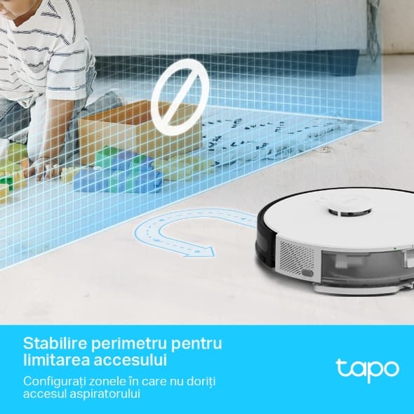 ASPIRATOR TP-Link, mop si navigare LiDAR, putere 4200Pa, autonomie 5 ore, control vocal si aplicatie, alb "Tapo RV30" — miniatură