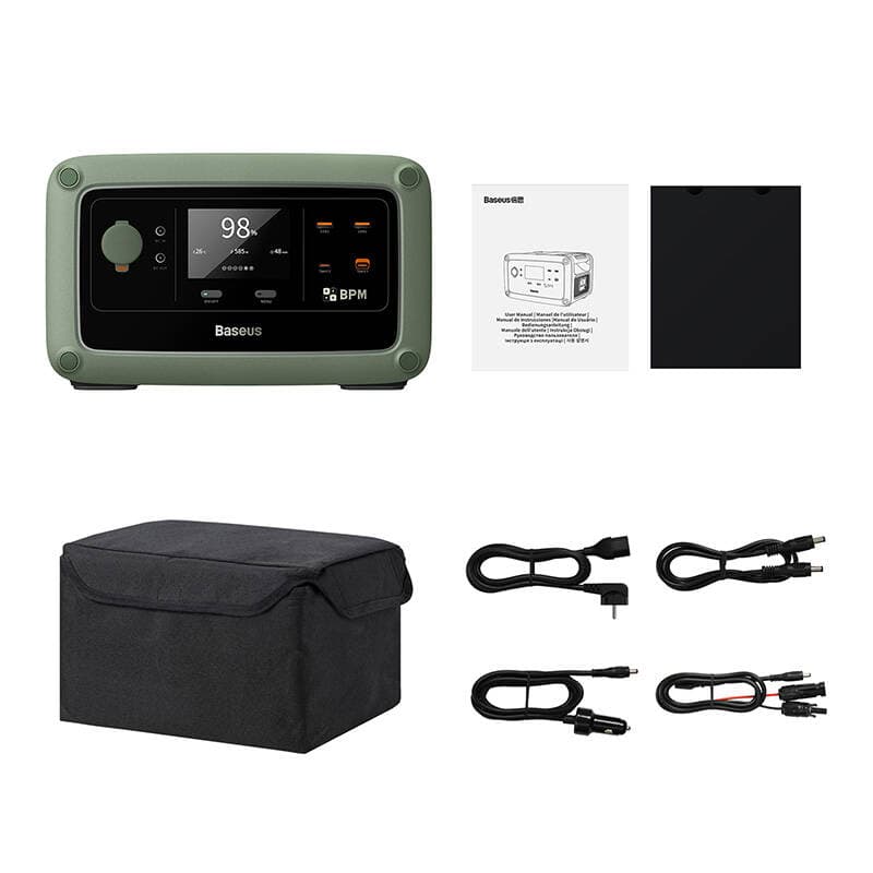 POWER STATION Baseus Energy Stack, capacitate 600Wh, greutate 8 kg, Wi-Fi + Bluetooth + App, AC x 2 output maxim 1500W, USB Type-C x 2 100W, USB x2 22.5W "E10023304613-00" — miniatură