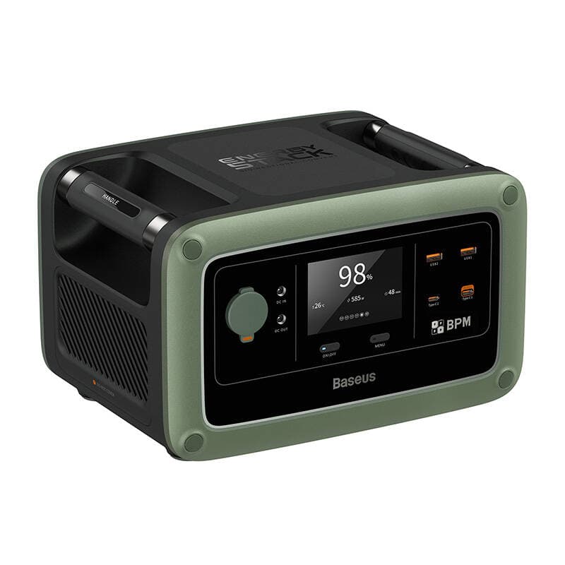 POWER STATION Baseus Energy Stack, capacitate 600Wh, greutate 8 kg, Wi-Fi + Bluetooth + App, AC x 2 output maxim 1500W, USB Type-C x 2 100W, USB x2 22.5W "E10023304613-00" — miniatură