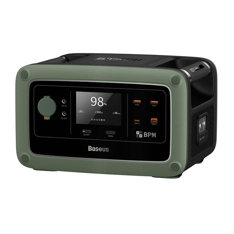 POWER STATION Baseus Energy Stack, capacitate 600Wh, greutate 8 kg, Wi-Fi + Bluetooth + App, AC x 2 output maxim 1500W, USB Type-C x 2 100W, USB x2 22.5W "E10023304613-00" — miniatură