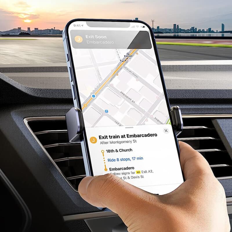 SUPORT AUTO Ugreen pt. SmartPhone, "LP120", ecran 4.7-7.2", fixare grila ventilatie, pozitionare telefon vertical, negru "10422" - 6957303814220 — miniatură