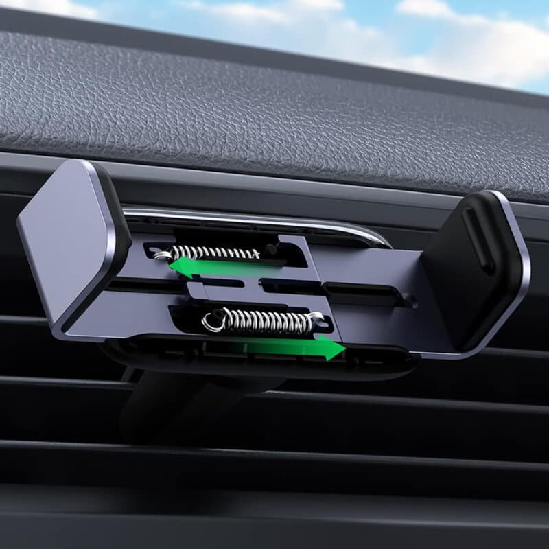 SUPORT AUTO Ugreen pt. SmartPhone, "LP120", ecran 4.7-7.2", fixare grila ventilatie, pozitionare telefon vertical, negru "10422" - 6957303814220 — miniatură
