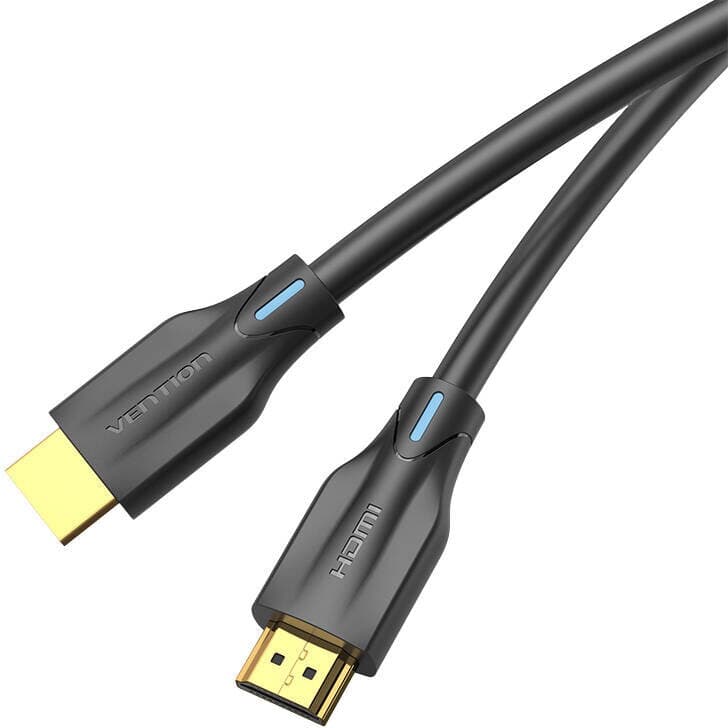 Cablu video Vention, HDMI(T) la HDMI(T), 2m, rezolutie maxima 8K la 60Hz/4K la 120Hz, conectori auriti, cupru/argint, invelis PVC, negru, "AANBH" - 6922794743502 — miniatură