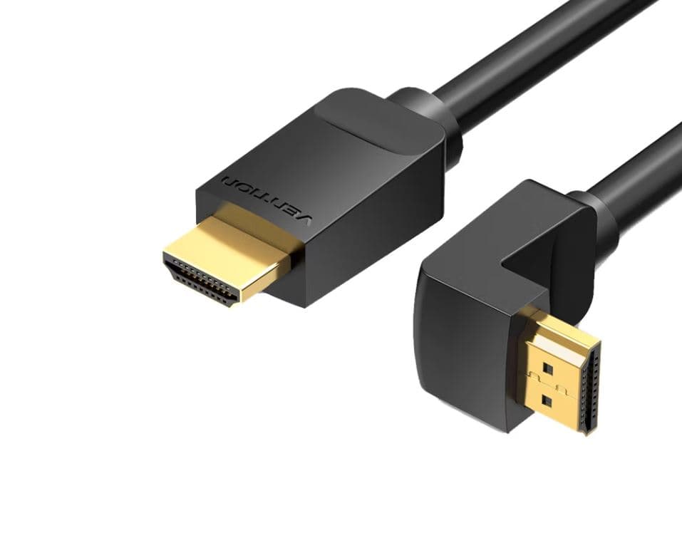 Cablu video Vention, HDMI(T) la HDMI(T), 3m, rezolutie maxima 4K la 60Hz, conectori auriti, cupru, unghi 270 grade, negru, "AAQBI" - 6922794745377