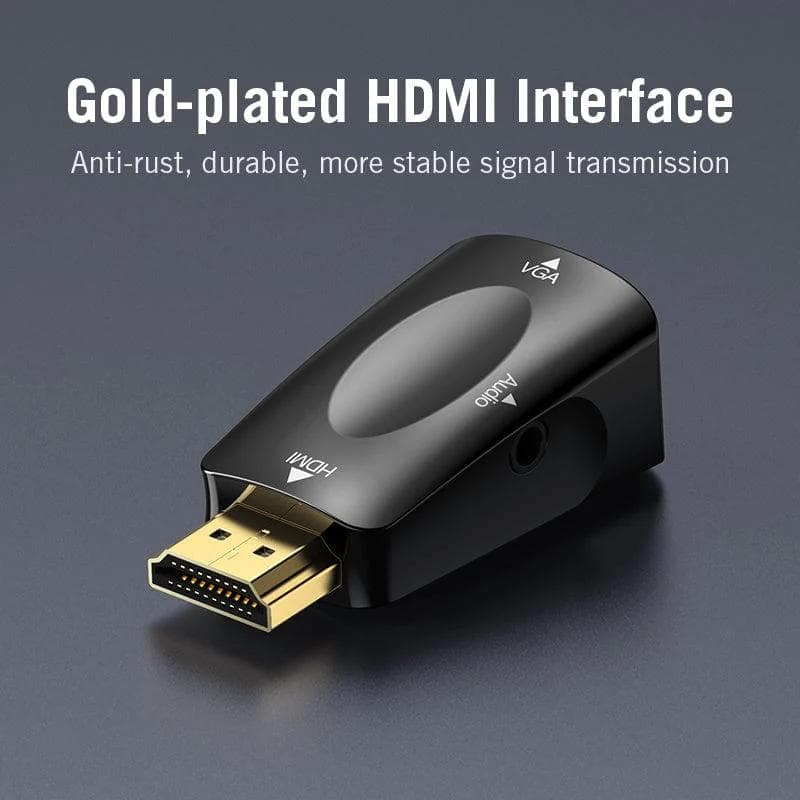 Convertor video Vention, HDMI(T) la VGA (M) si Jack 3.5mm (M), rezolutie maxima 1080p la 60 Hz, conectori auriti, invelis ABS, negru, "AIDB0" - 6922794744332 — miniatură
