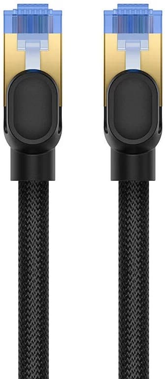 PATCH CORD UTP Baseus Cat7, fire din cupru, round cable, viteza maxima 10 Gbps, PVC, 2m, negru "B0013320B111-03" - 6932172646592 — miniatură