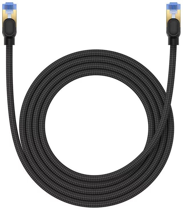 PATCH CORD UTP Baseus Cat7, fire din cupru, round cable, viteza maxima 10 Gbps, PVC, 2m, negru "B0013320B111-03" - 6932172646592