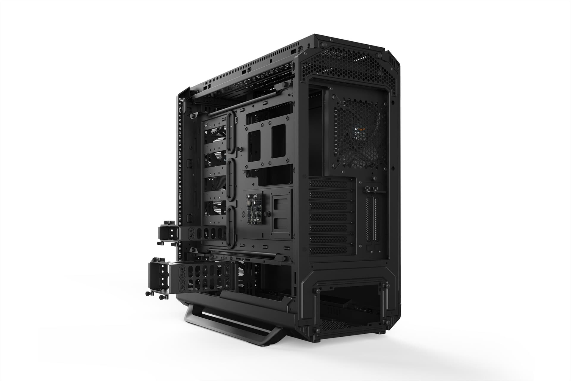 CARCASA be quiet! "SILENT BASE 802", Middle Tower,ATX, fara sursa, 3xfan,USB 3.2 gen 1 x 3,USB Type-C x 1, audiox2,PSU shroud, 7+2 sloturi expansiune, iluminare, negru "BG039" — miniatură