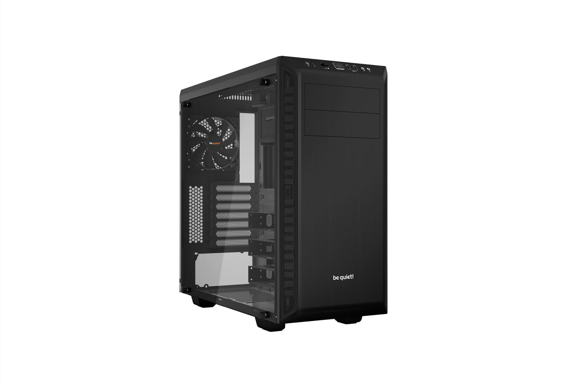 CARCASA be quiet! "PURE BASE 600", Middle Tower, ATX, fara sursa, 2xfan, USB 3.2 gen 1 x 2, audio+mic, PSU shroud, 7 sloturi expansiune, iluminare, argintiu, "BGW21"