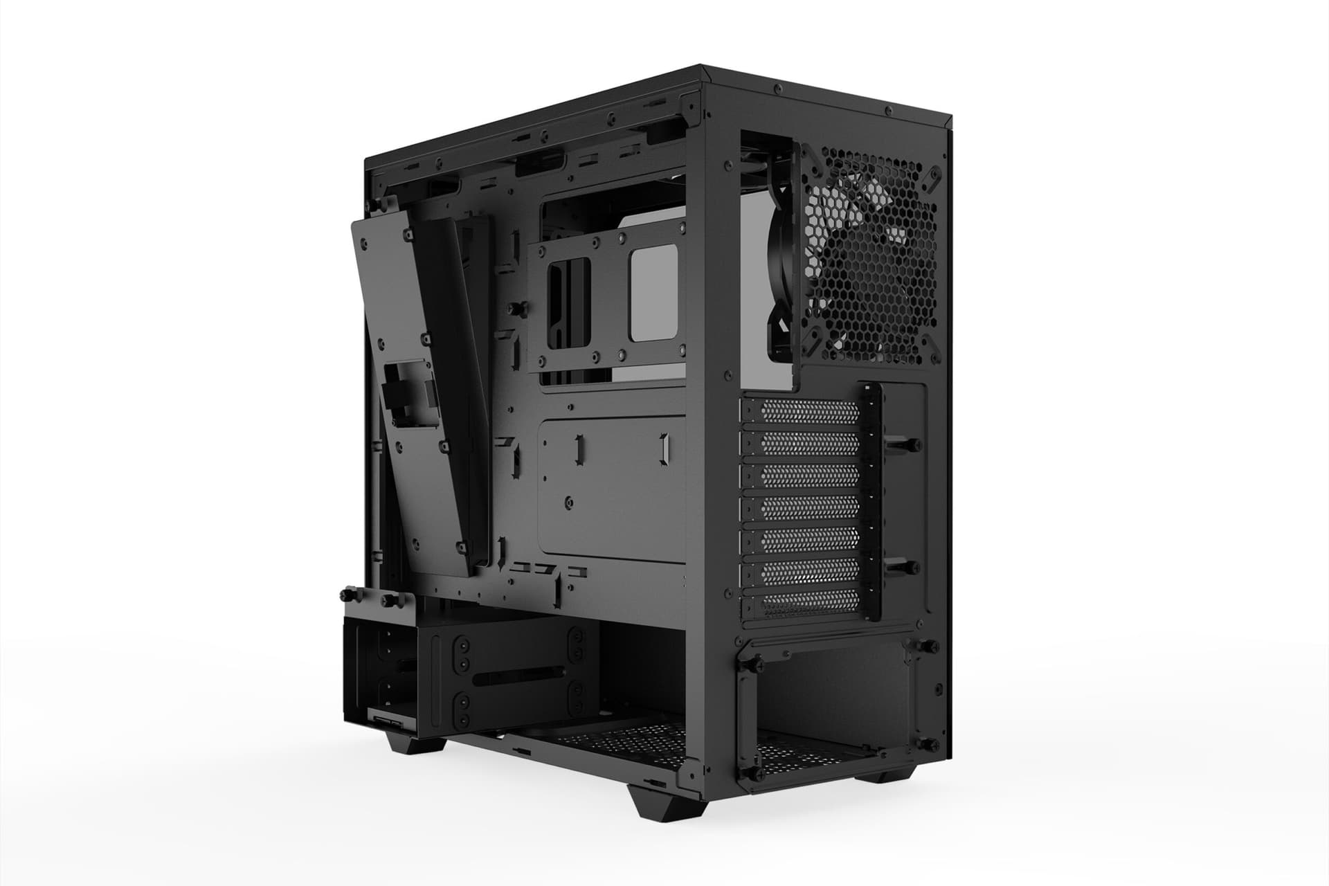 CARCASA be quiet! "PURE BASE 500DX", Middle Tower, ATX, fara sursa, 3xfan, USB 3.2 gen 1 x 1, USB Type-C x 1, audio+mic, PSU shroud, 7 sloturi expansiune,ARGB, negru, "BGW37" — miniatură