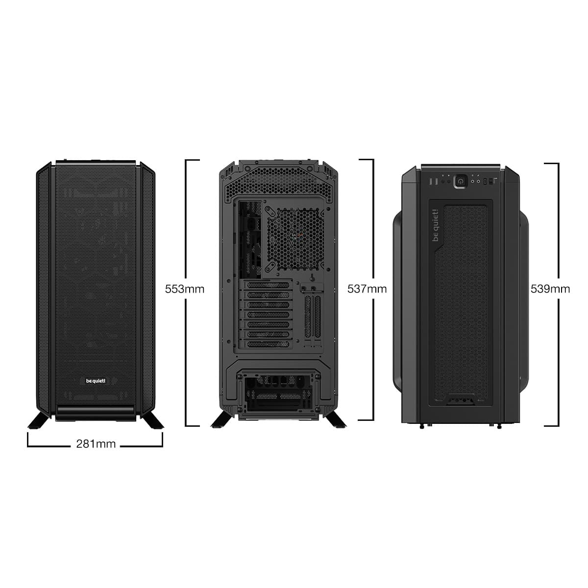 CARCASA be quiet! "SILENT BASE 802", Middle Tower,ATX, fara sursa,3xfan, USB 3.2 gen1x3, USB Type-Cx1, audiox2, PSU shroud, 7+2 sloturi expansiune, iluminare, negru, "BGW39" — miniatură