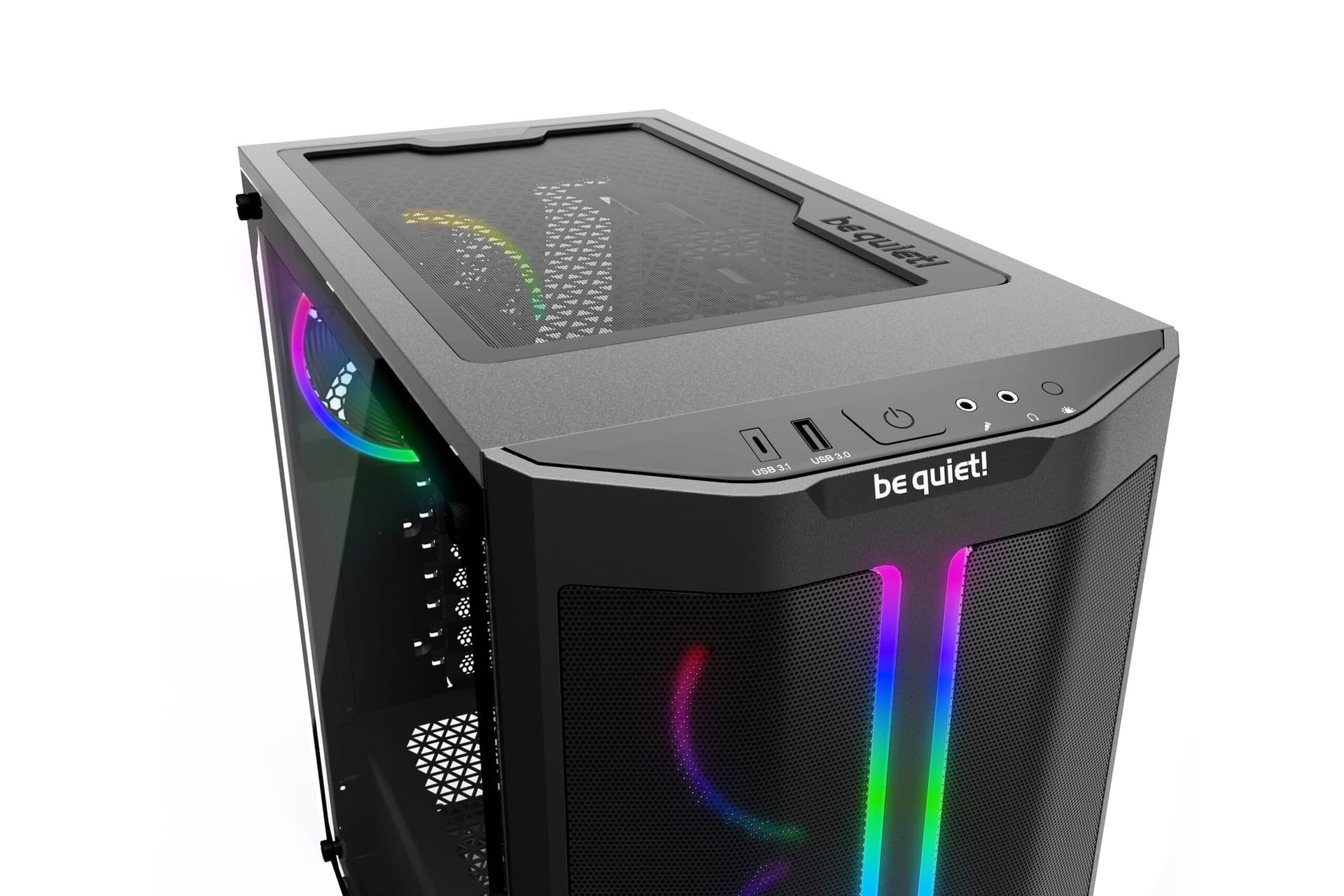 CARCASA be quiet! "PURE BASE 500 FX Black", Middle Tower, ATX, fara sursa,4xfan, USB 3.2 gen 1 x 1,USB Type-C x 1,audio+mic,PSU shroud, 7 sloturi expansiune,ARGB,negru, "BGW43" — miniatură