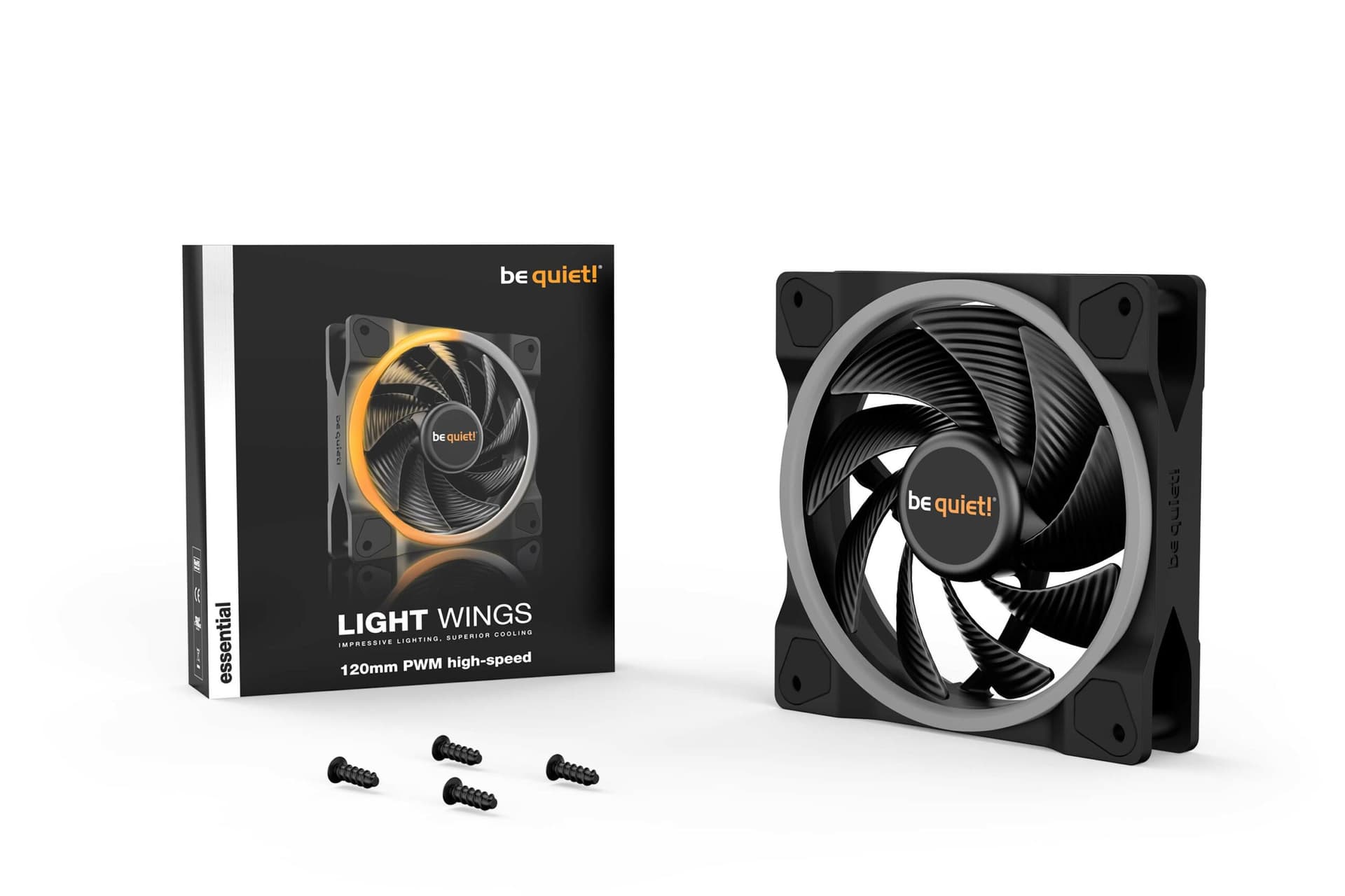 Ventilator be quiet! "LIGHT WINGS"120mm 2500 rpm, Rifle bearing, 4-pin PWM, ARGB LED, "BL073" — miniatură
