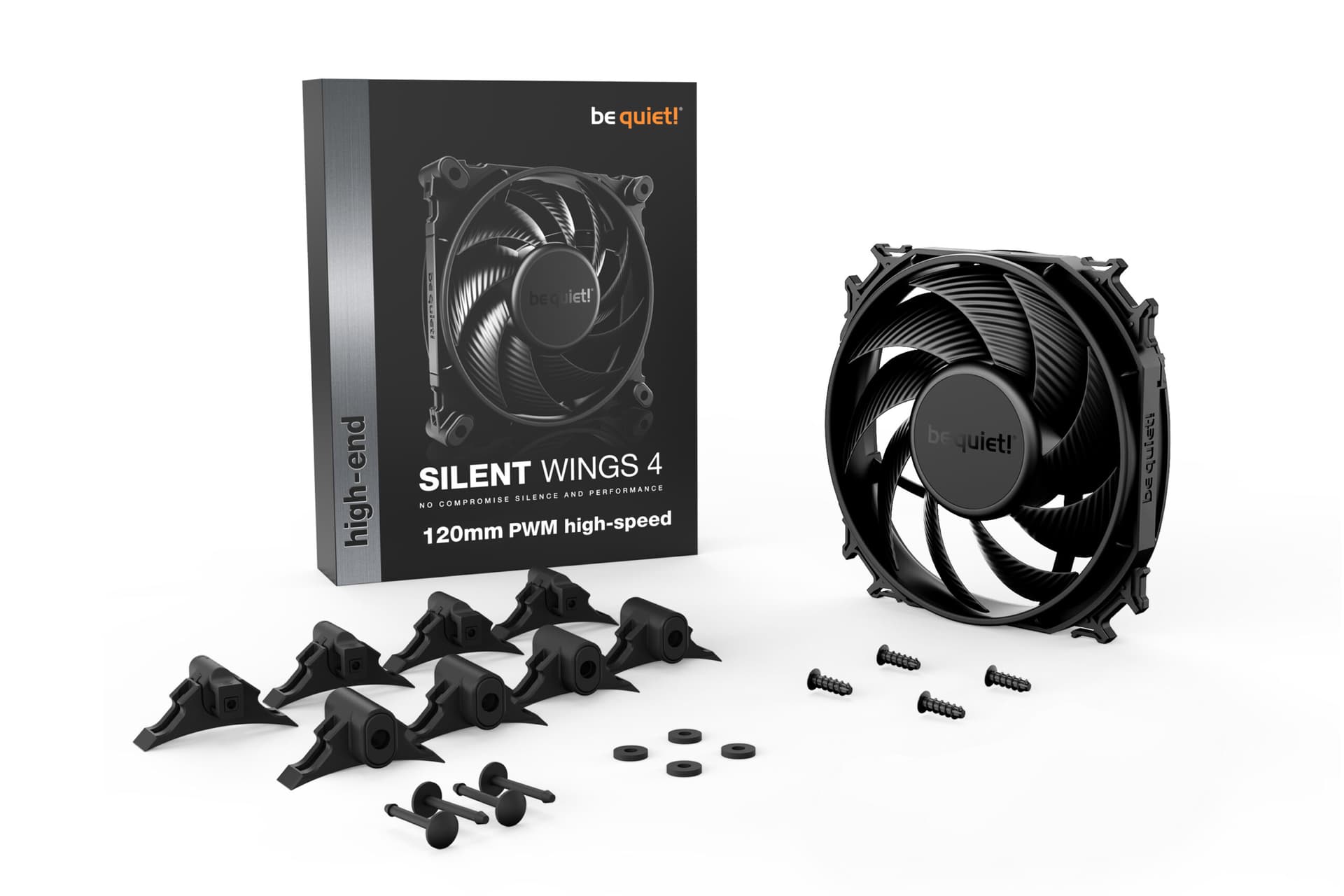 Ventilator be quiet! "SILENT WINGS 4 PWM hs"120mm 2500 rpm, Fluid Dynamic Bearing, 4-pin PWM, "BL094" — miniatură