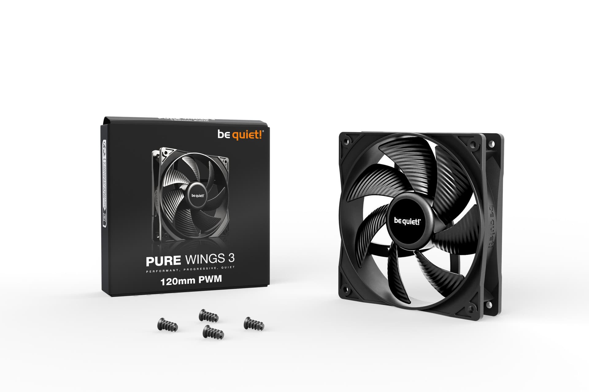 Ventilator be quiet! "PURE WINGS 3"120mm 1600 rpm, Fluid Dynamic Bearing, 4-pin PWM, "BL105" — miniatură