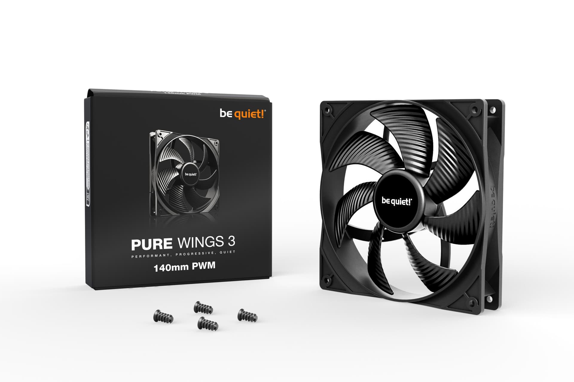 Ventilator be quiet! "PURE WINGS 3"140mm 1200 rpm, Rifle bearing, 4-pin PWM, "BL108"