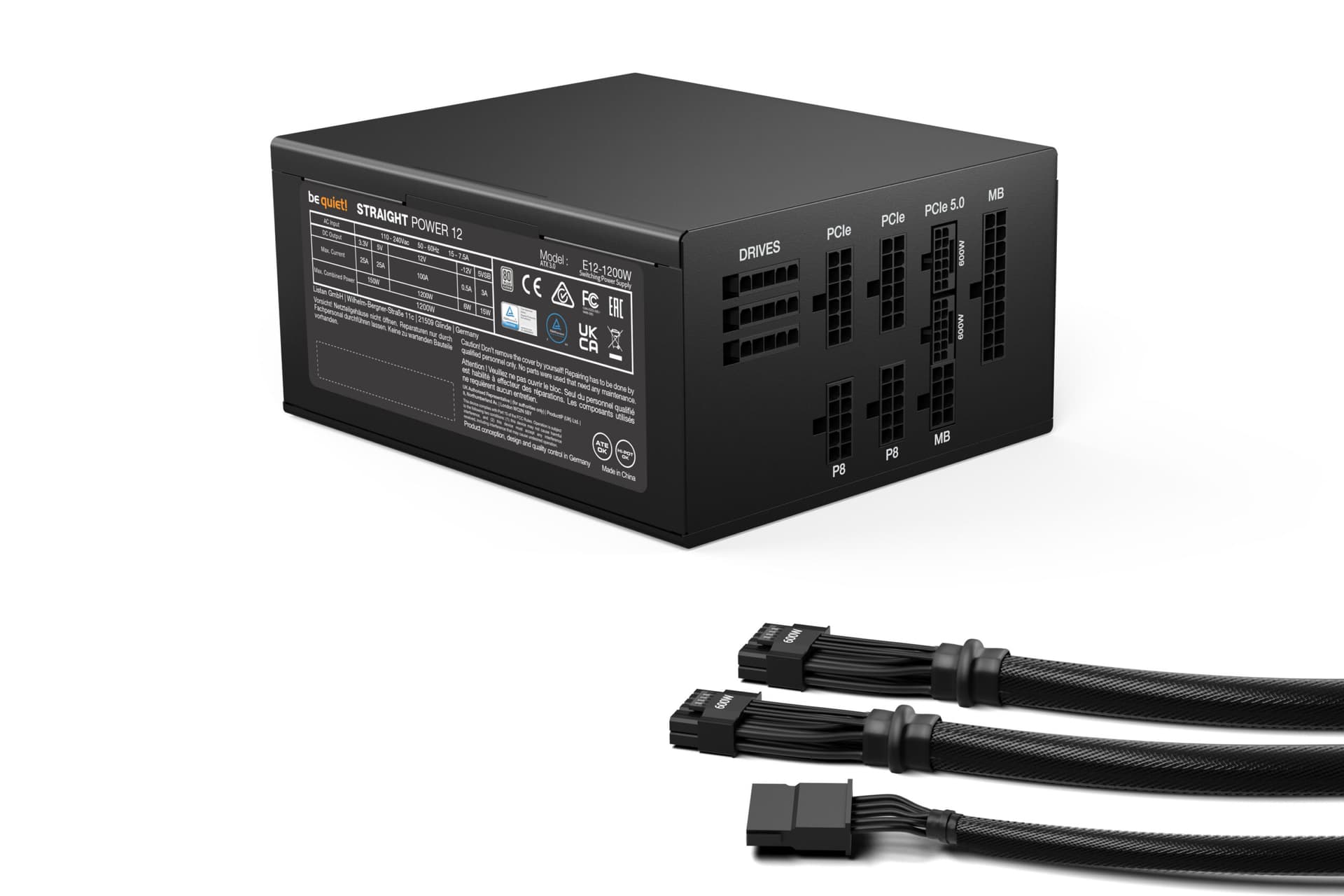 SURSA Be Quiet "STRAIGHT POWER 12 PLATINUM", 1200W, 80 PLUS Platinum, modular, format ATX 3.0, "BN339" — miniatură