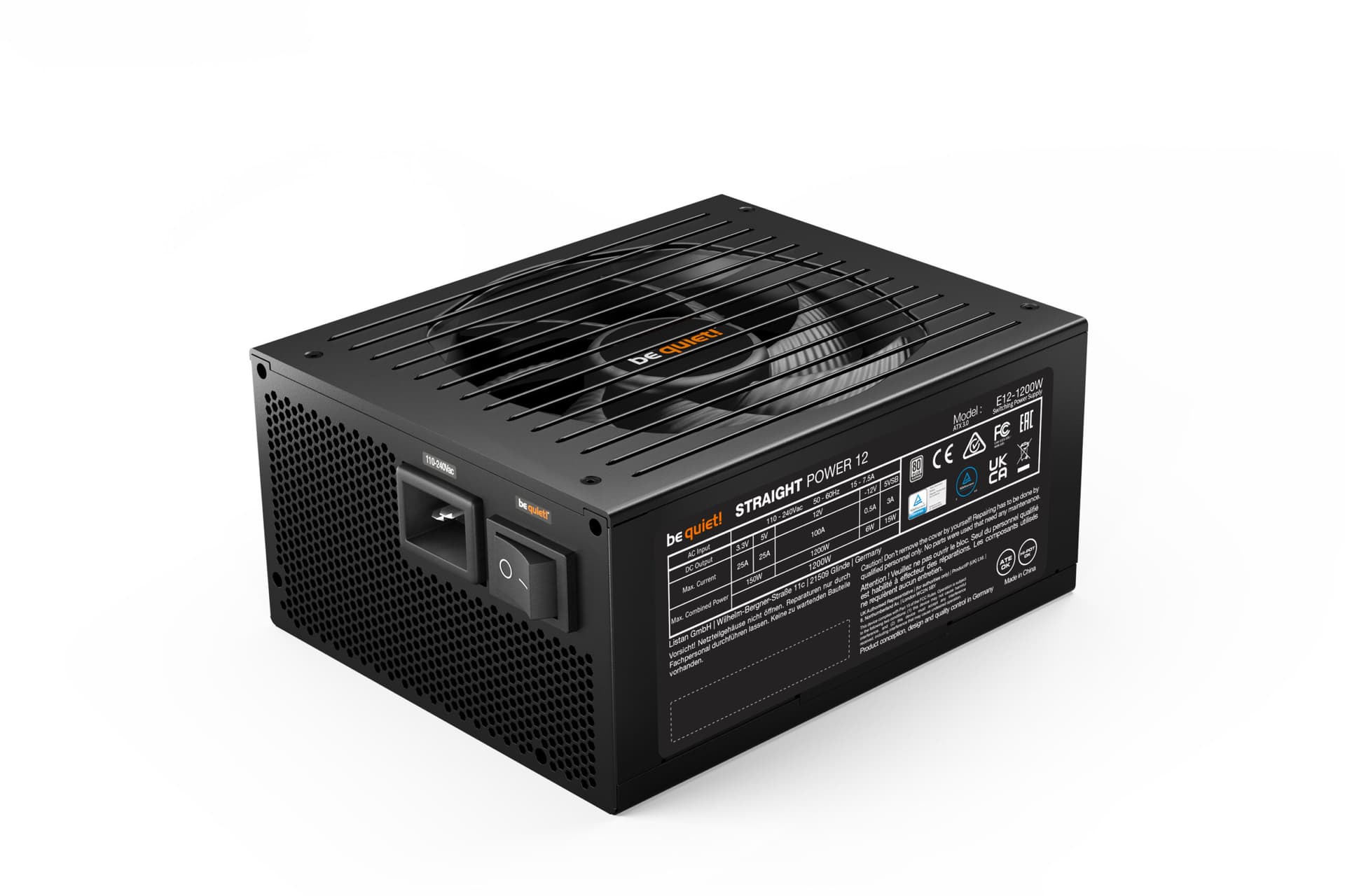 SURSA Be Quiet "STRAIGHT POWER 12 PLATINUM", 1200W, 80 PLUS Platinum, modular, format ATX 3.0, "BN339" — miniatură