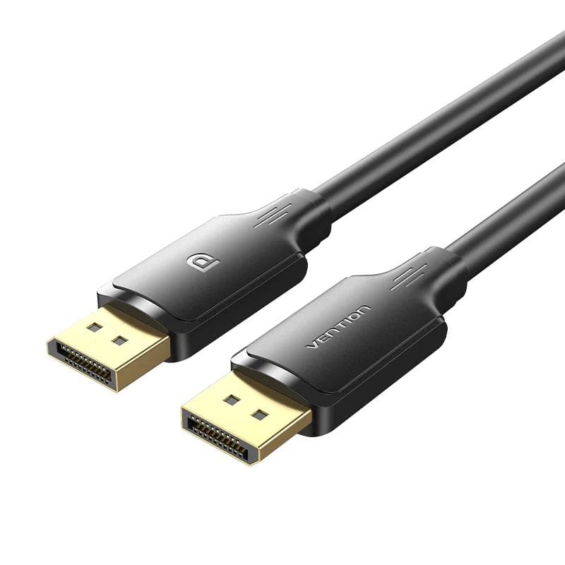 Cablu video Vention, DisplayPort(T) la DisplayPort(T), 1m, rezolutie maxima 4K la 60Hz, conectori auriti, cupru/argint, invelis PVC, negru, "HAKBF" - 6922794775763
