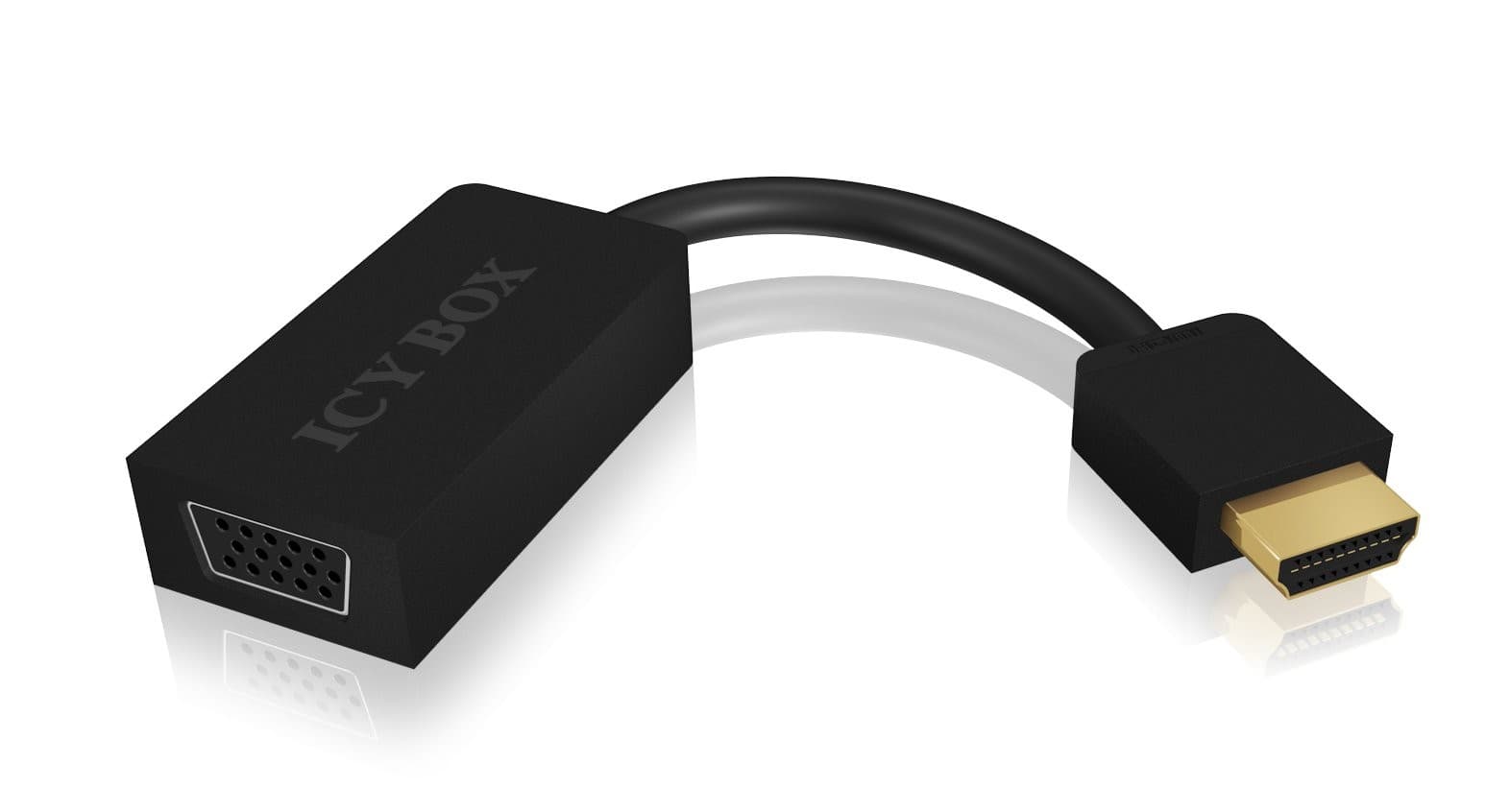 CABLU video Icy Box HDMI la VGA, aluminiu, negru, "IB-AC502" — miniatură