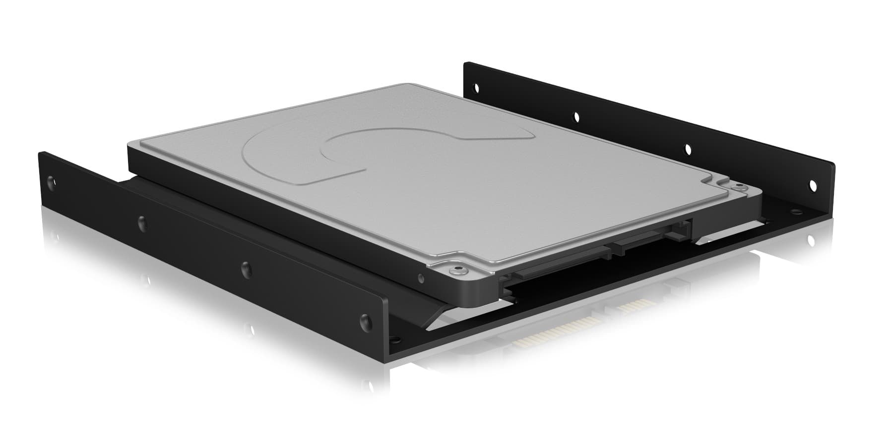 ADAPTOR Icy Box fixare HDD/ SSD 2.5 inch in bay de 3.5 inch, 1 x HDD/ SSD, metal, negru, "IB-AC653" — miniatură