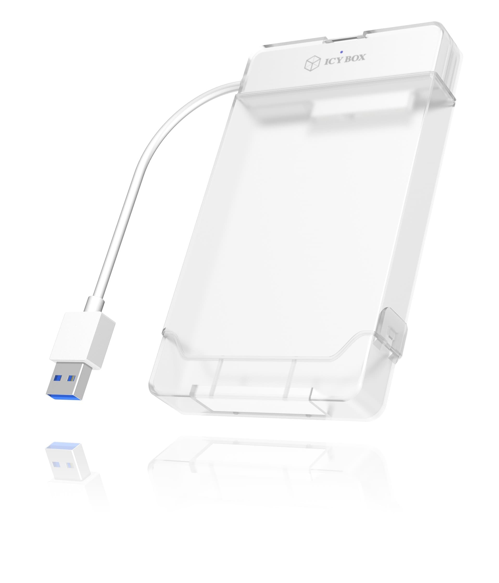 RACK HDD Icy Box SATA 2.5" la 1x USB 3.2 Gen 1, carcasa HDD, inclusa, plastic, alb, "IB-AC703-U3" — miniatură