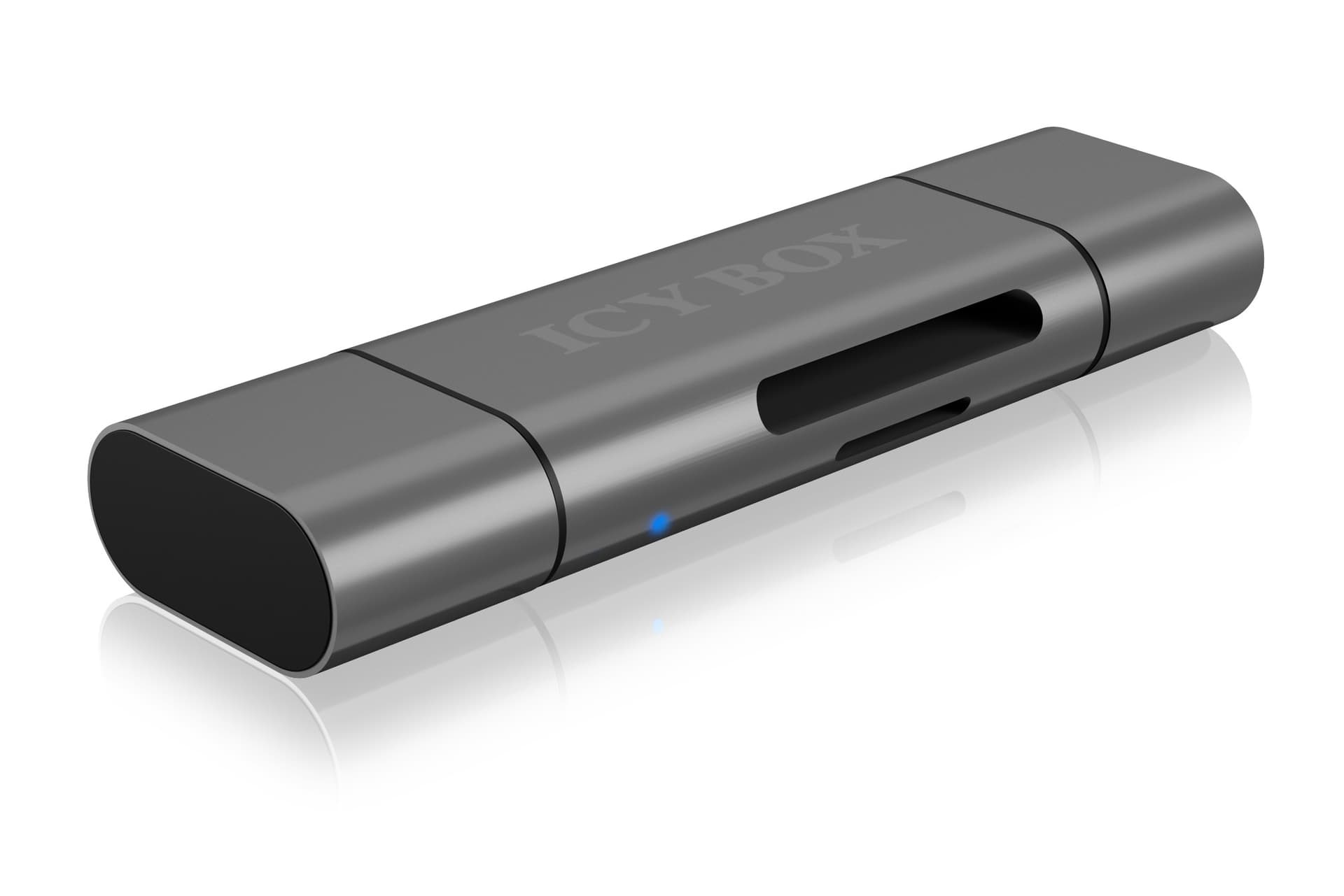 CARD Reader Icy Box interfata USB 2.0, citeste/scrie: SD, microSD, adaptor USB Type-C&Micro-B, "IB-CR200-C"