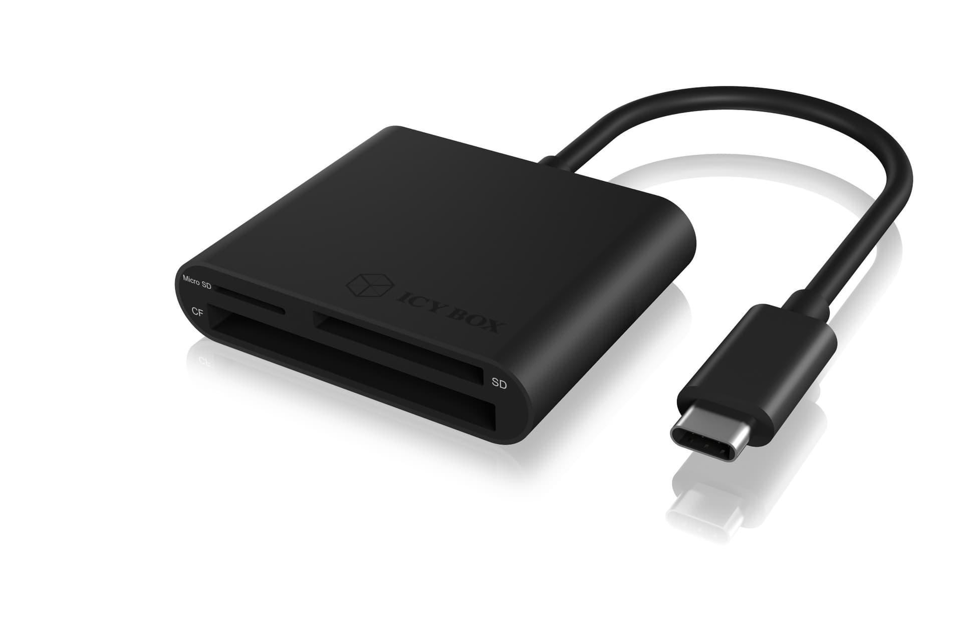 CARD Reader Icy Box interfata USB 3.2 Gen 1, citeste/scrie: CF, SD, microSD, adaptor USB Type-C, 15cm, "IB-CR301-C3"