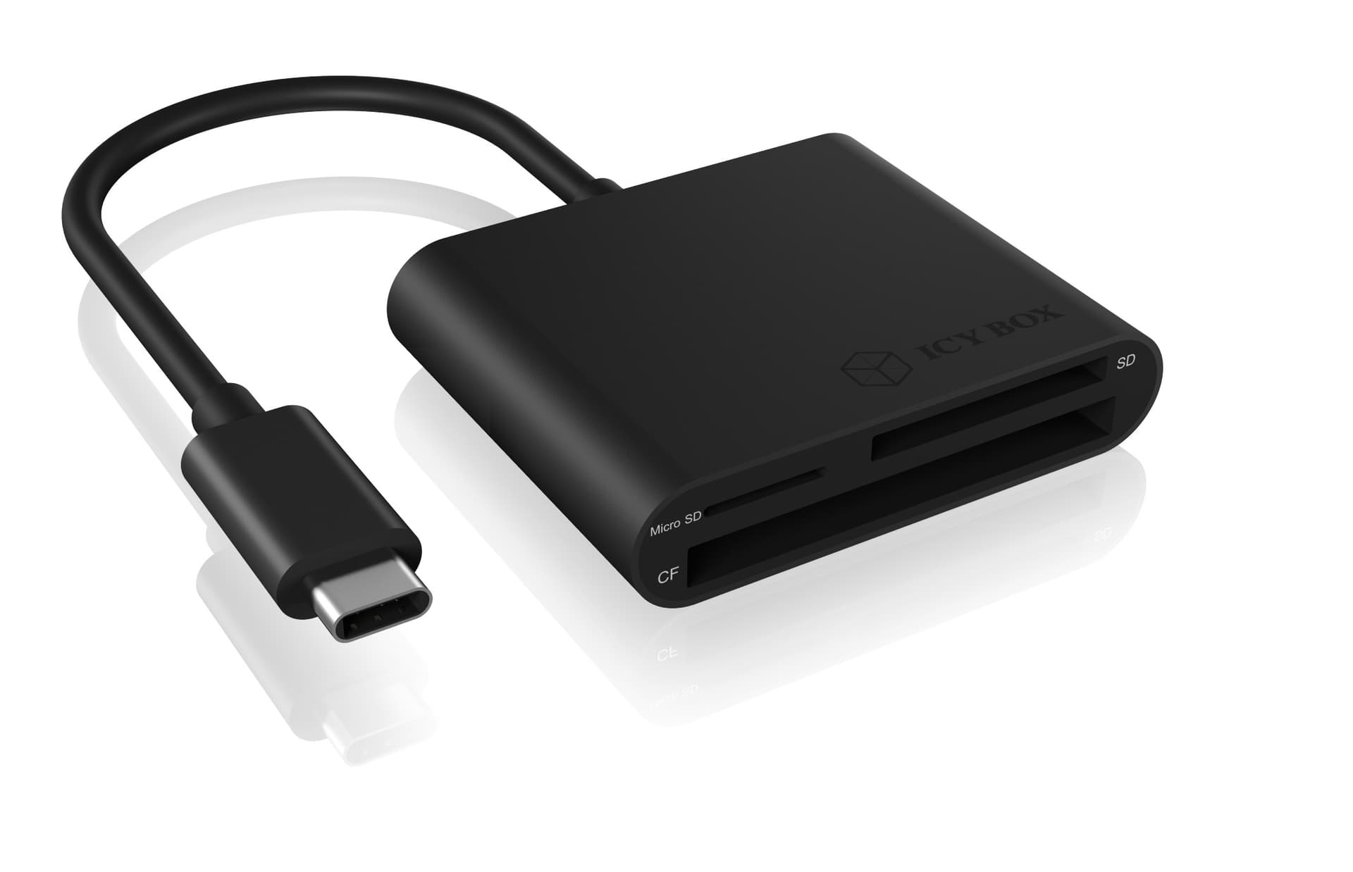 CARD Reader Icy Box interfata USB 3.2 Gen 1, citeste/scrie: CF, SD, microSD, adaptor USB Type-C, 15cm, "IB-CR301-C3" — miniatură