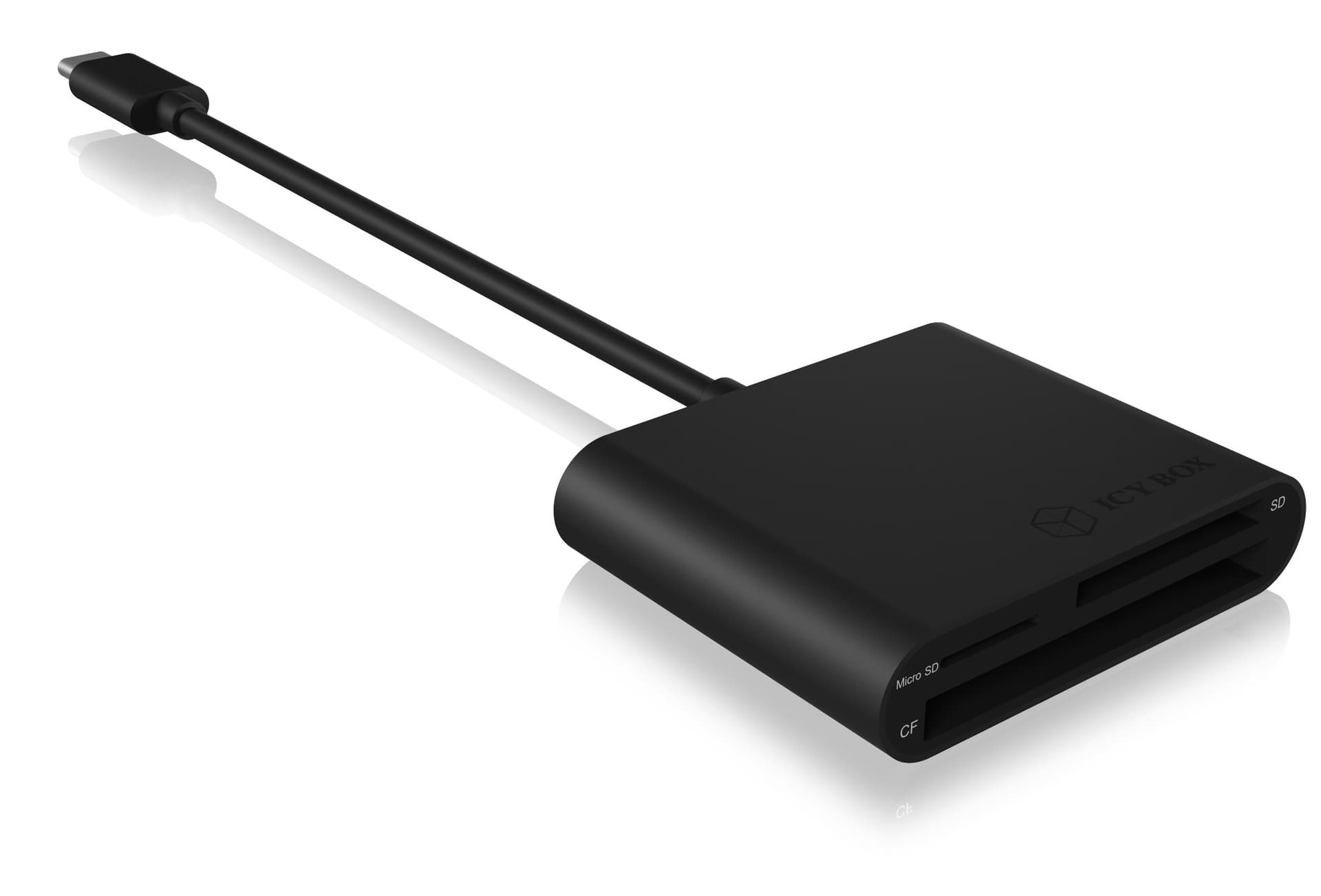 CARD Reader Icy Box interfata USB 3.2 Gen 1, citeste/scrie: CF, SD, microSD, adaptor USB Type-C, 15cm, "IB-CR301-C3" — miniatură