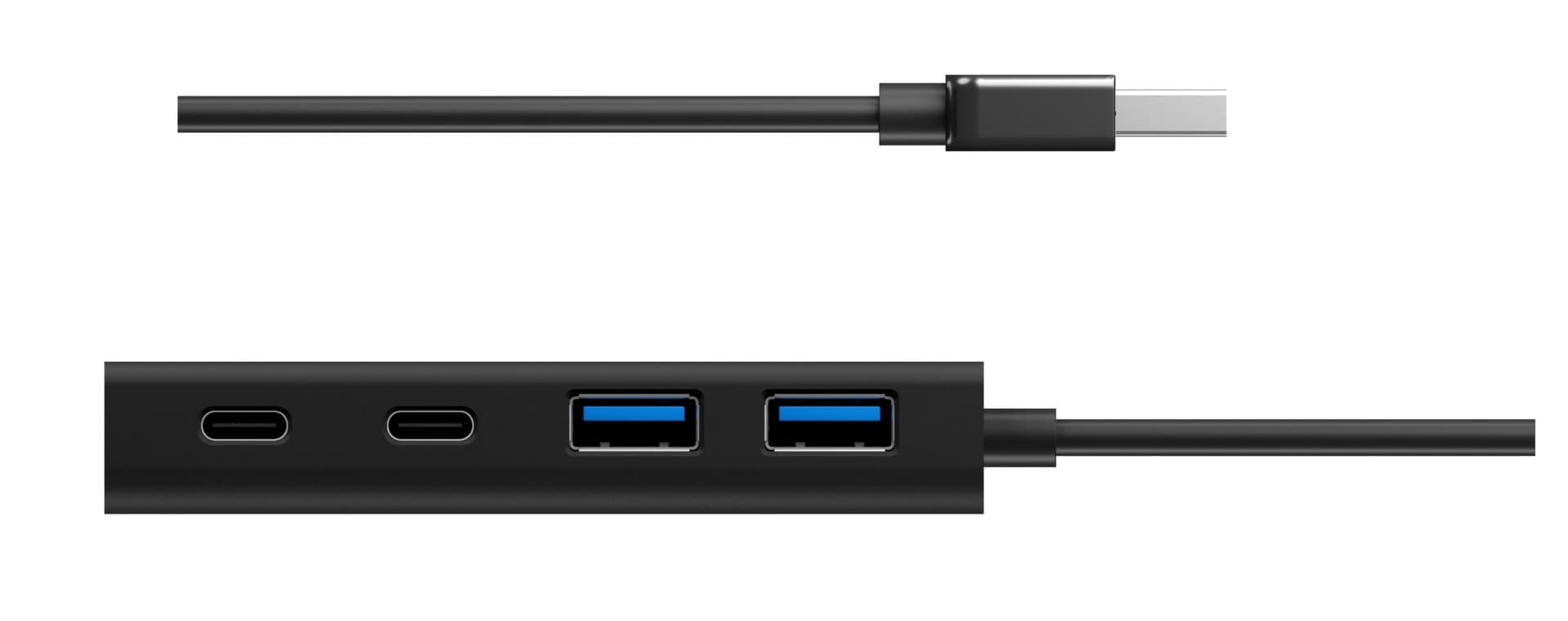 HUB extern Icy Box, porturi USB: USB 3.0 x 2, USB-C x 2, conectare prin USB, cablu 0.10m, plastic, negru, "IB-HUB1426-U3" — miniatură